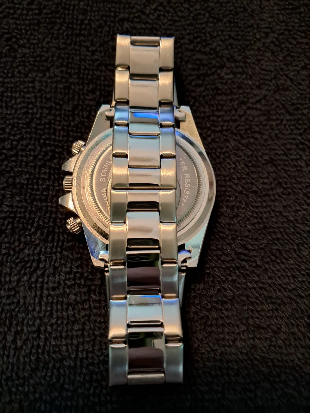 Red Dial Stainless Steel Chronograph Watch